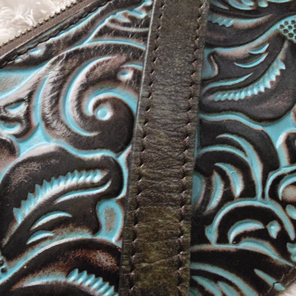 Patricia Nash Wallet tooled leather Wristlet excellent condition